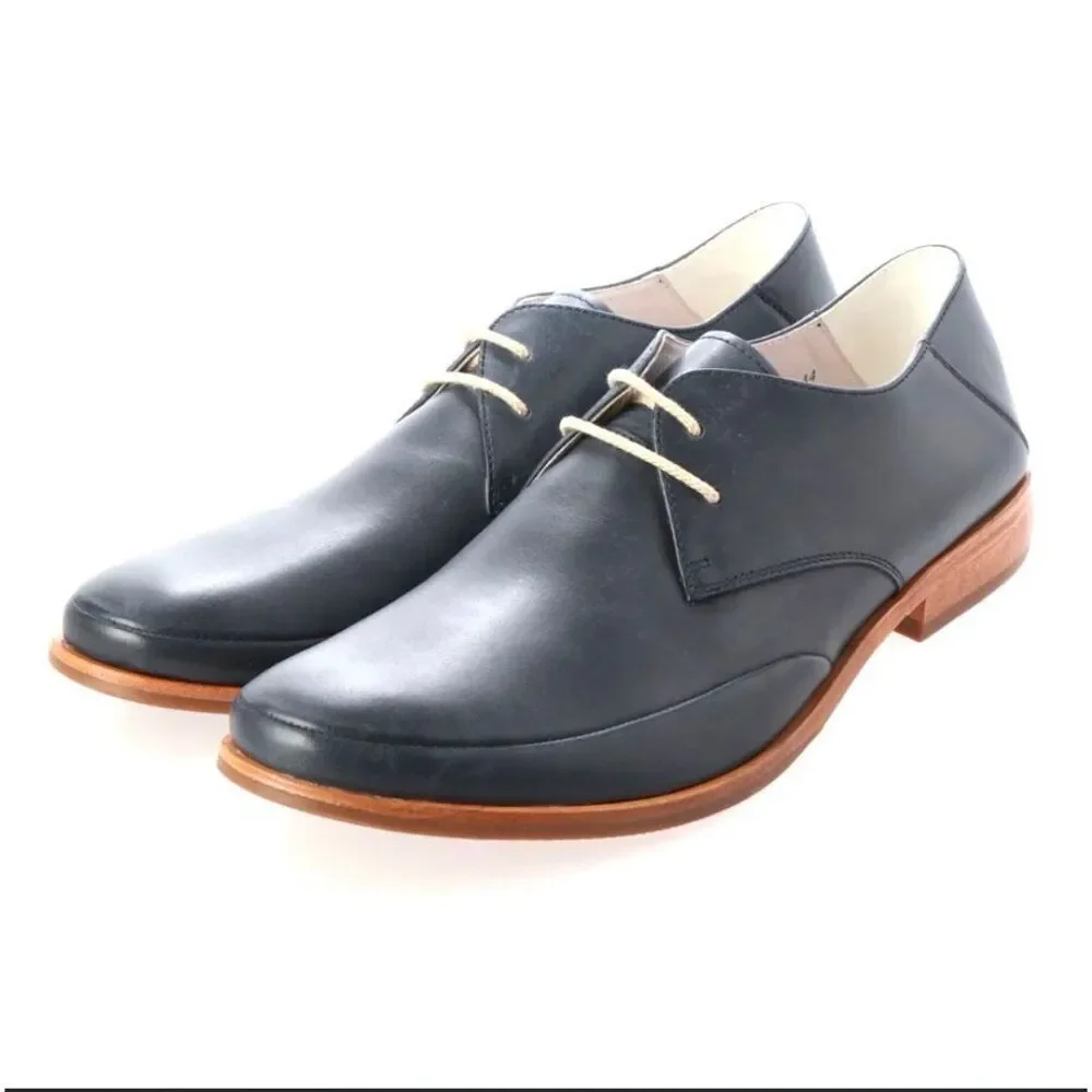 Whoop-de-Doo Matte Black 100% Leather Men's Oxfords Shoes EU41 8US